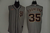 Giants 35 Brandon Crawford Gray Nike Cool Base Sleeveless Jersey,baseball caps,new era cap wholesale,wholesale hats